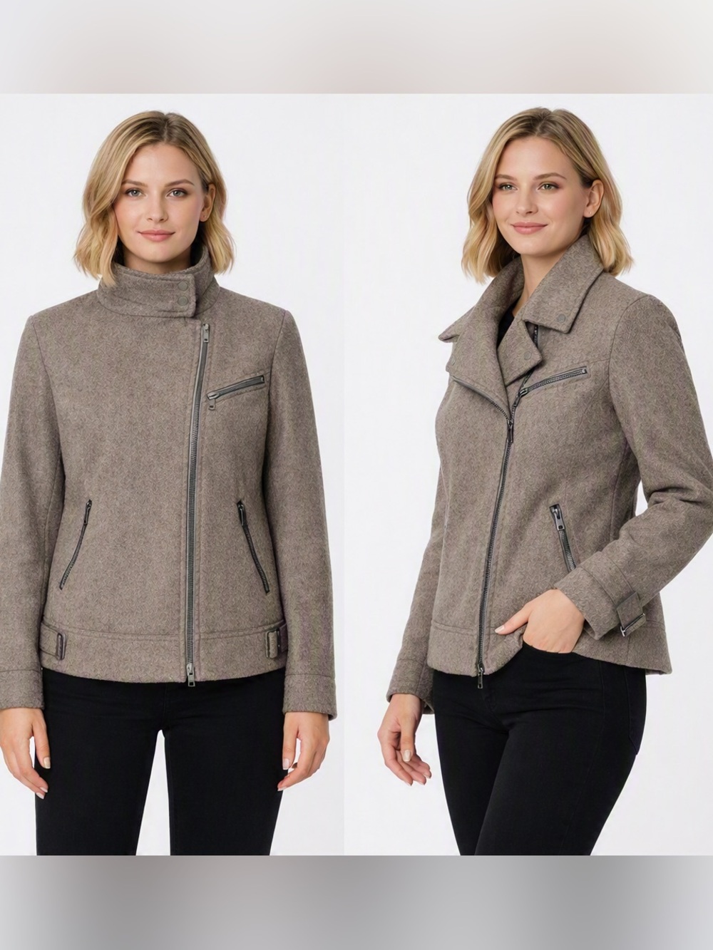 Banana Republic wool-blend asymmetrical moto jacket- Medium